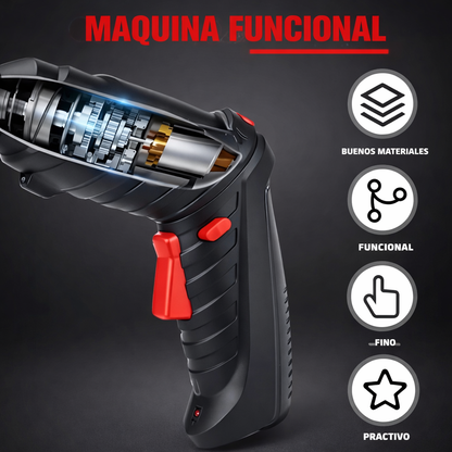 KIT DESTORNILLADOR ELÉCTRICO INALAMBRICO - INVLUYE MALETIN CON 47 PIEZAS