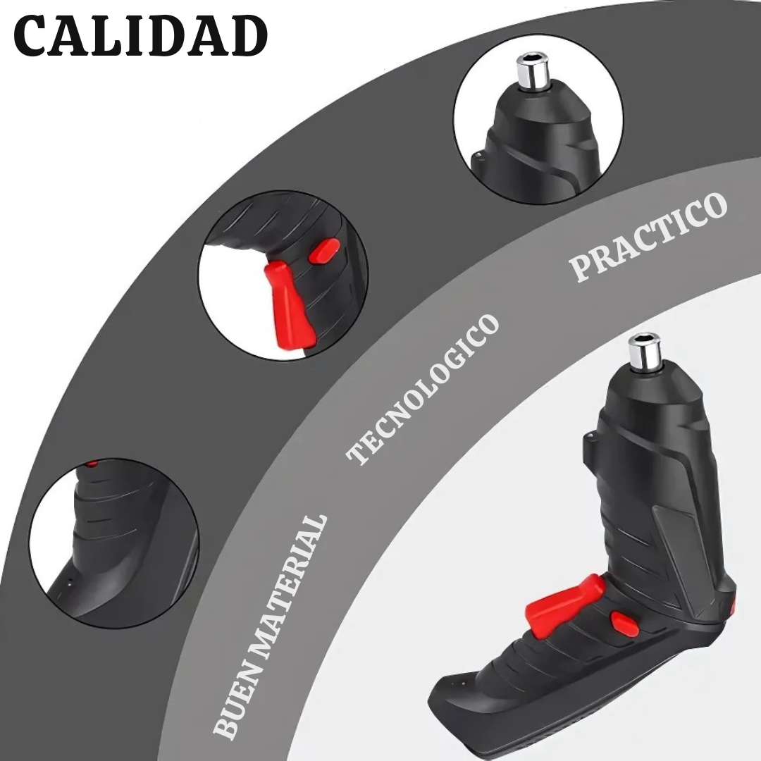 KIT DESTORNILLADOR ELÉCTRICO INALAMBRICO - INVLUYE MALETIN CON 47 PIEZAS